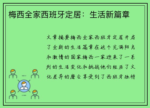 梅西全家西班牙定居：生活新篇章